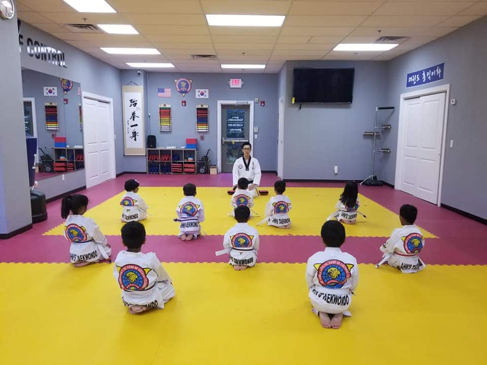 Training on the mats at Ahn's Taekwondo Lawrenceville